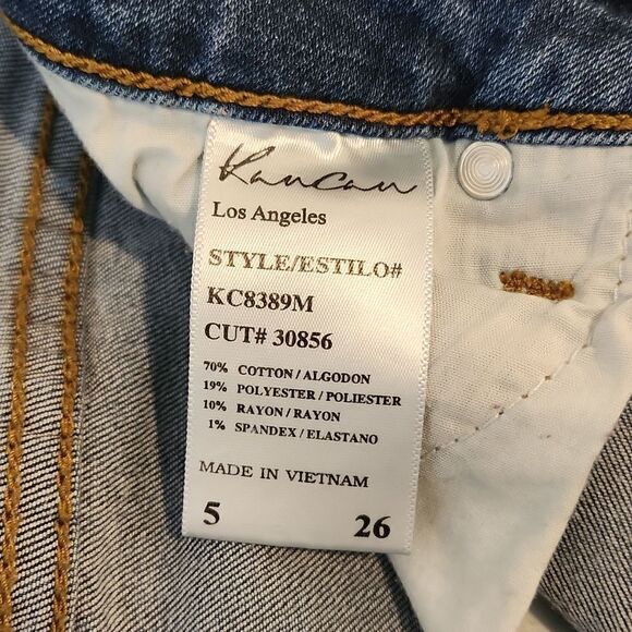 KanCan Women's Jeans Estilo Skinny Dark Wash 5/26 Distressed Ripped Denim Jeans - Picture 5 of 15